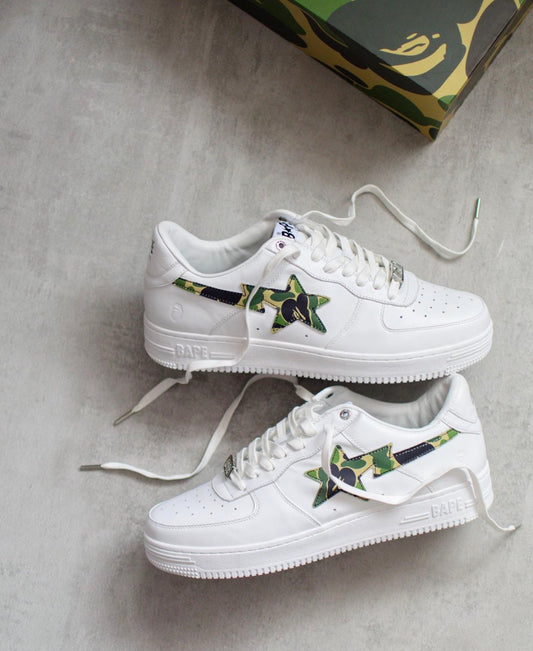 Bapesta Low ABC Camo White Green